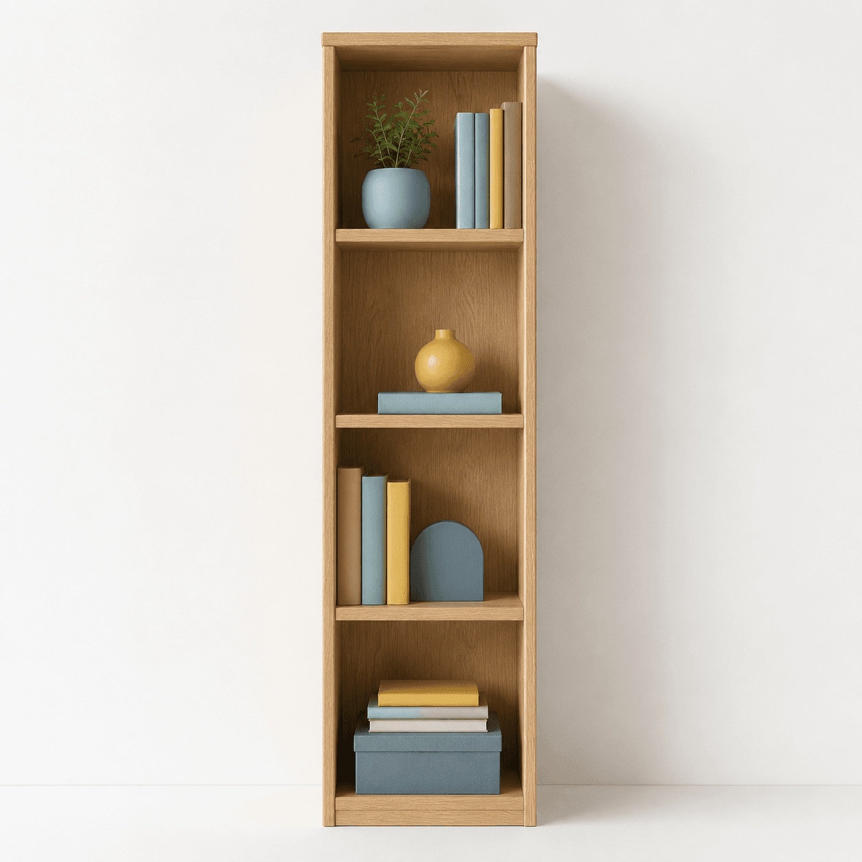 Compact oak bookshelf
