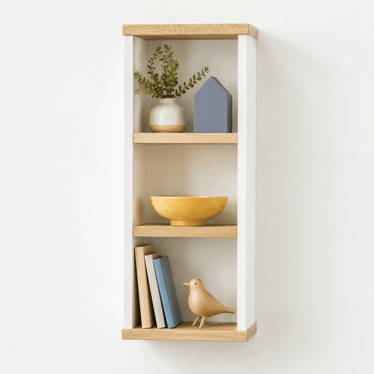 Chalk white wall shelf