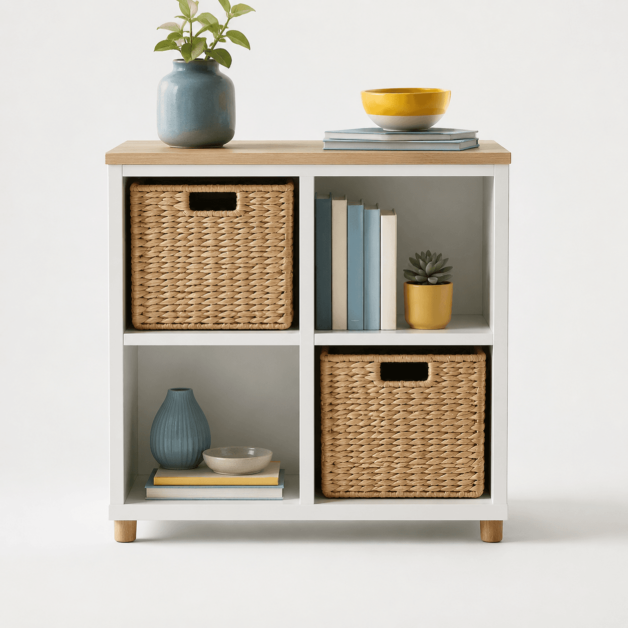 Chalk white cube unit